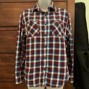 *RED CAMEL* Men’s Plaid Button Up Shirt